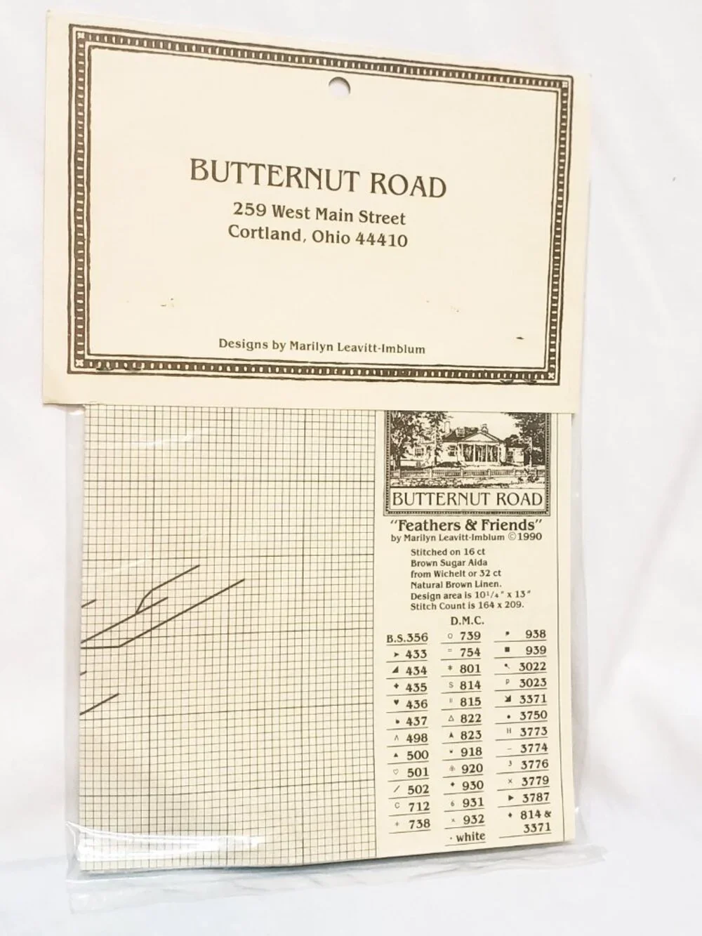 Feathers & Friends Counted Cross Stitch Pattern Butternut Road 1990 Woman Geese